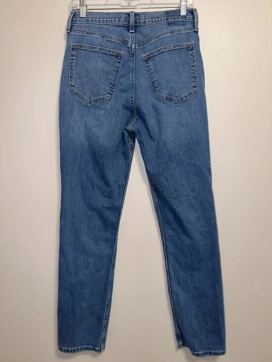 Abercrombie Ultra High Rise Slim Straight Jeans Size 6/28 Blue Denim - Picture 7 of 7